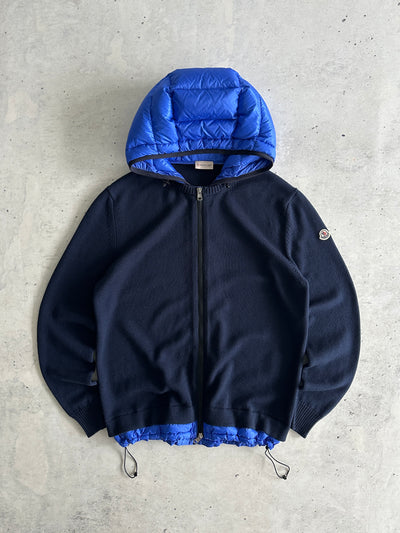 Moncler Maglione Tricot Wool Down Zip Up Cardigan (L)