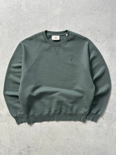 AMI Paris Ami de Cœur Tonal Logo Crewneck Sweatshirt (XL)