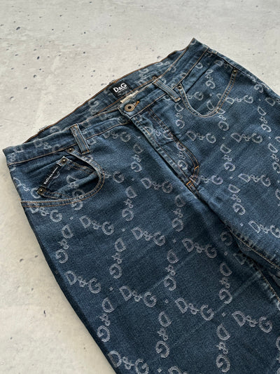 Vintage Dolce & Gabbana Monogram Denim Jeans (Women's W32)