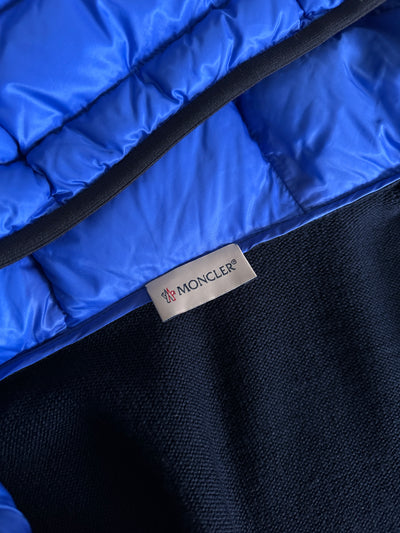 Moncler Maglione Tricot Wool Down Zip Up Cardigan (L)