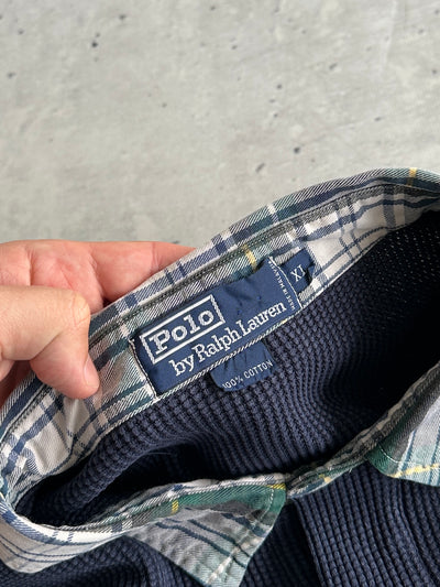 Ralph Lauren Tartan Collar Long Sleeve Polo Shirt (XXL)