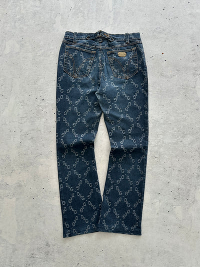 Vintage Dolce & Gabbana Monogram Denim Jeans (Women's W32)