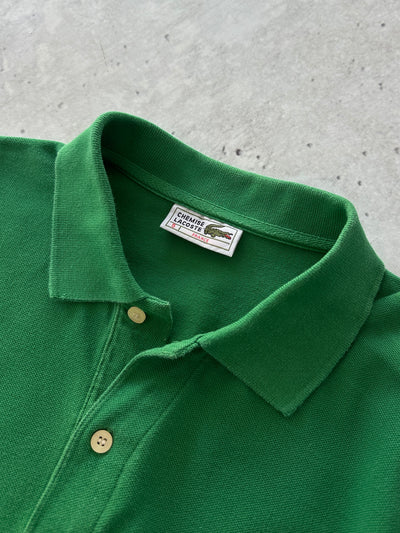80's Chemise Lacoste heavyweight Long Sleeve Polo Shirt (L)