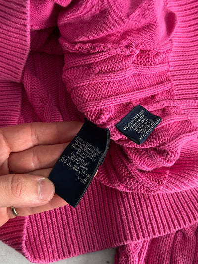 Ralph Lauren Cable Knit Zip Up Jumper (Women's L)