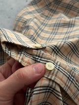 90's Burberry Nova Check Long Sleeve Shirt (S)