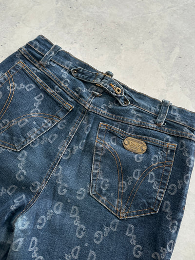 Vintage Dolce & Gabbana Monogram Denim Jeans (Women's W32)