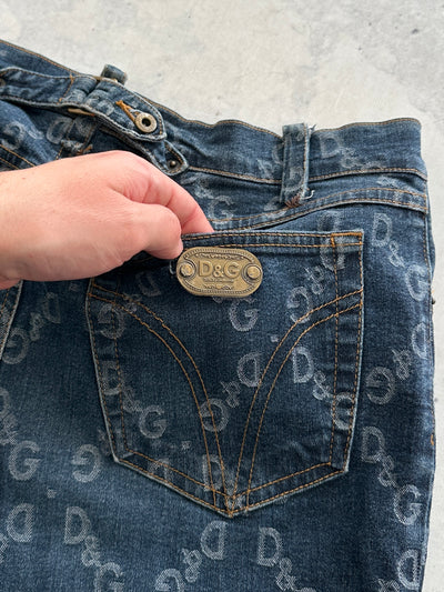 Vintage Dolce & Gabbana Monogram Denim Jeans (Women's W32)
