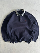 Ralph Lauren Tartan Collar Long Sleeve Polo Shirt (XXL)