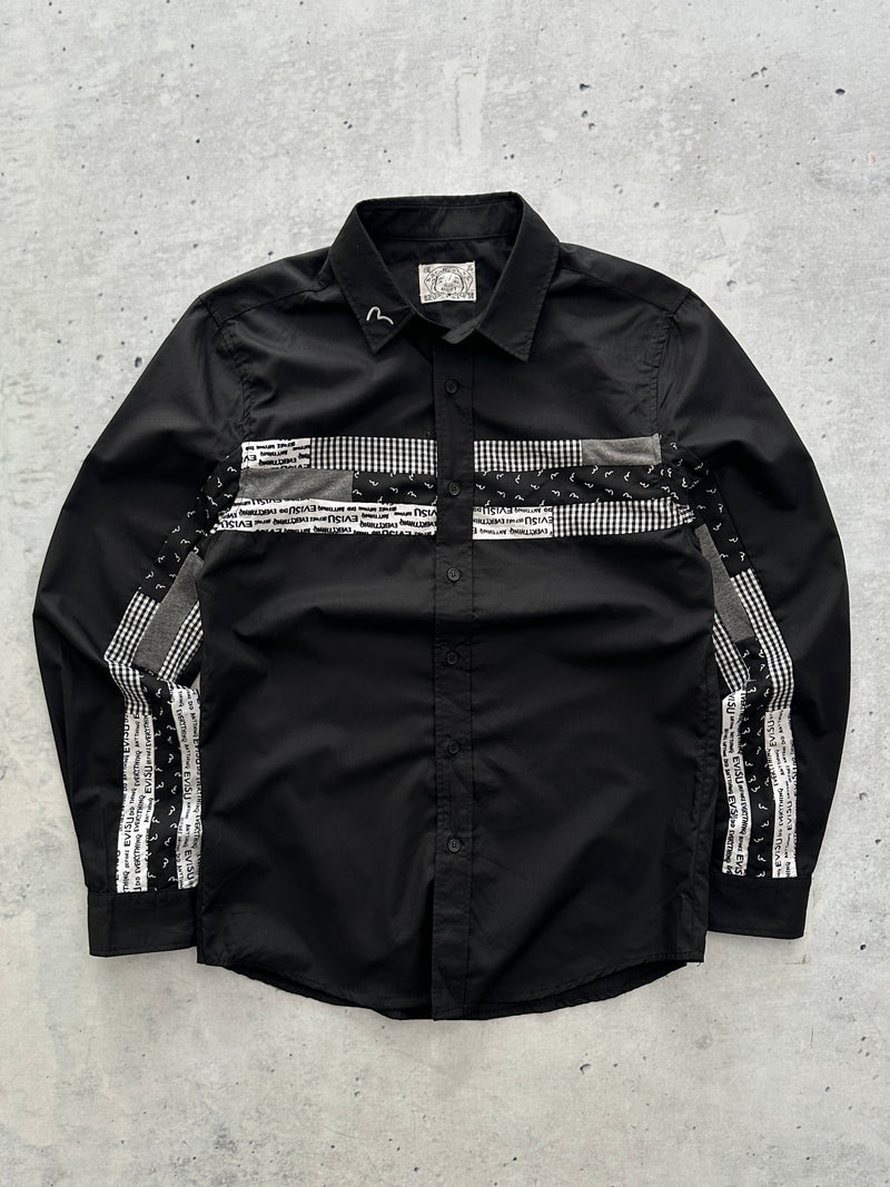 Evisu Genes Patchwork Stripe Long Sleeve Shirt (S)