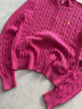 Ralph Lauren Cable Knit Zip Up Jumper (Women's L)