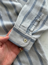 90's Armani Jeans Vertical textured cotton Long Sleeve Shirt (L)