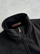 00's Prada Sport Double Zip Up Nylon panel Fleece (L)