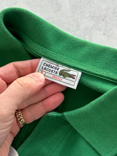 80's Chemise Lacoste heavyweight Long Sleeve Polo Shirt (L)