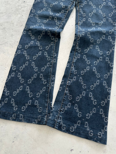 Vintage Dolce & Gabbana Monogram Denim Jeans (Women's W32)