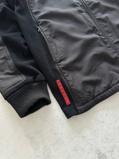 00's Prada Sport Double Zip Up Nylon panel Fleece (L)