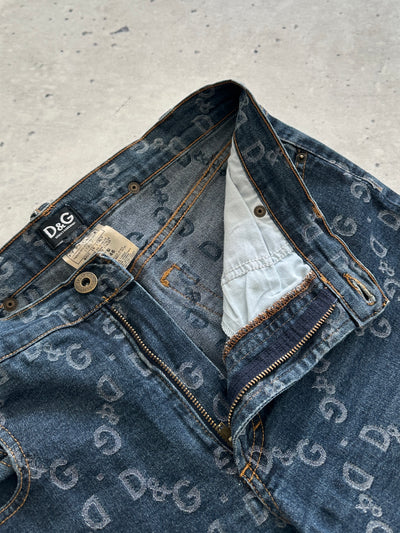 Vintage Dolce & Gabbana Monogram Denim Jeans (Women's W32)