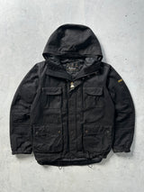 Barbour International Wax delta Zip Up hooded Jacket (L)