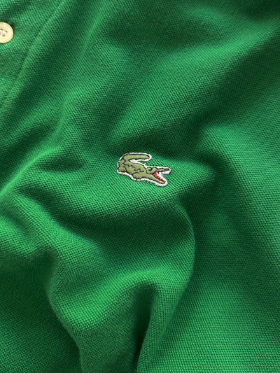 80's Chemise Lacoste heavyweight Long Sleeve Polo Shirt (L)