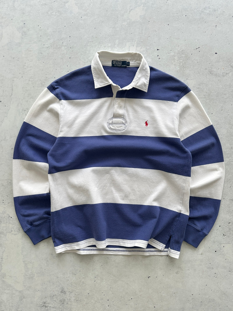 90's Ralph Lauren Heavyweight Stripe Rugby Shirt (L)