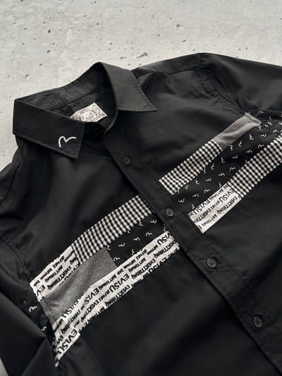 Evisu Genes Patchwork Stripe Long Sleeve Shirt (S)