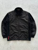 00's Prada Sport Double Zip Up Nylon panel Fleece (L)