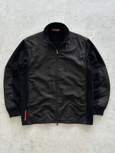 00's Prada Sport Double Zip Up Nylon panel Fleece (L)