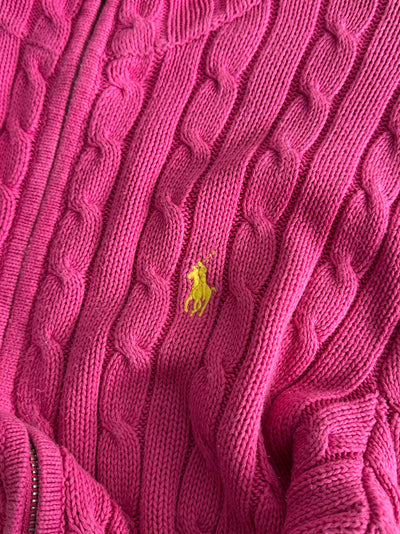 Ralph Lauren Cable Knit Zip Up Jumper (Women's L)
