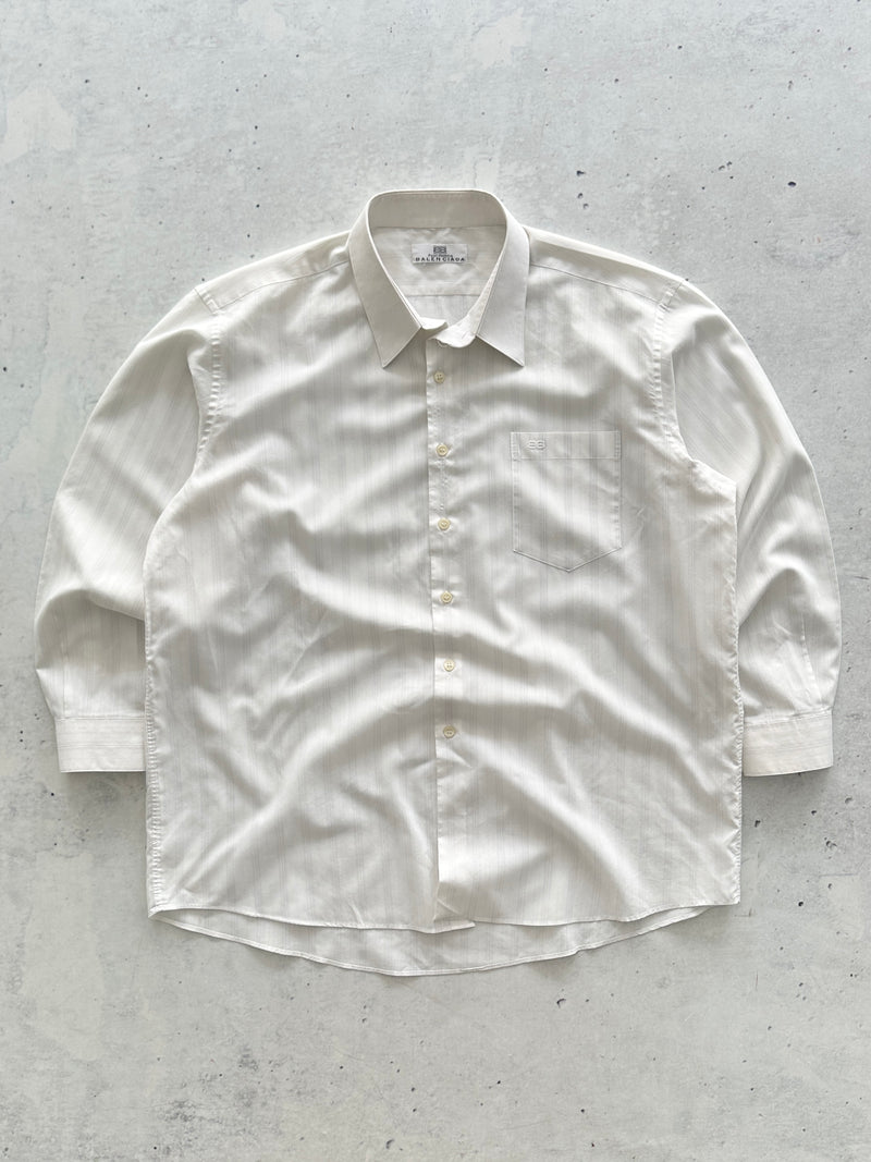 Vintage Balenciaga Vertical stripe Long Sleeve Shirt (XL)