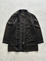 Vintage Fendi Roma Contrast Stitch Zip Up Coat (Women's M)