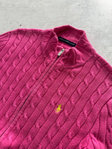 Ralph Lauren Cable Knit Zip Up Jumper (Women's L)