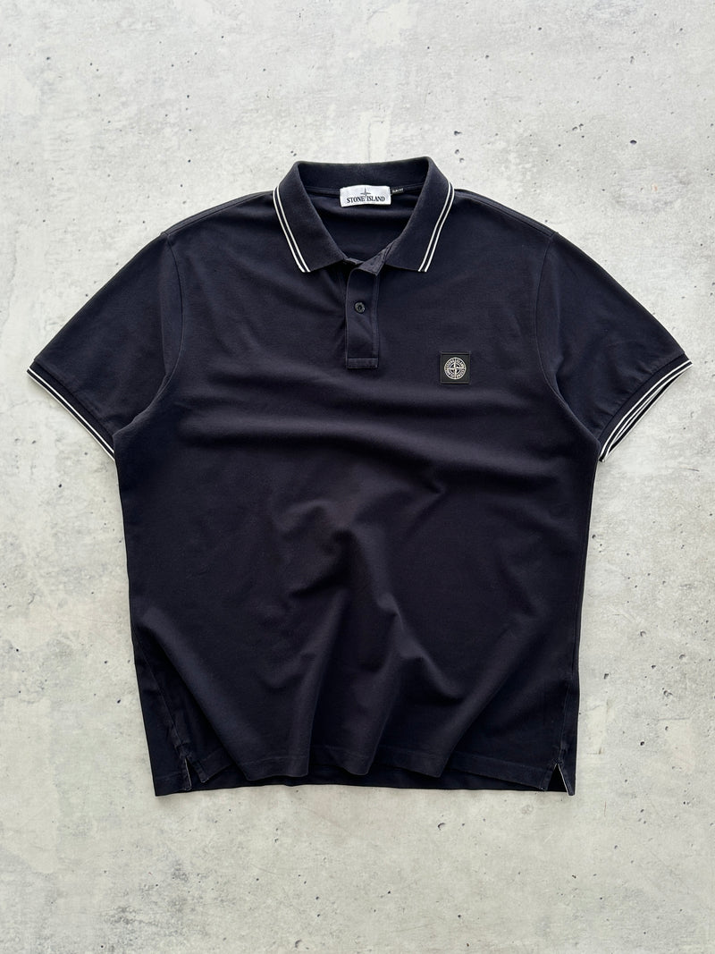 Stone Island Patch Logo Polo Shirt (XXL)