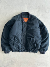 90's Schott NYC Zip Up MA-1 Bomber Jacket (L)