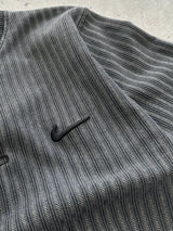 90's Nike Swoosh henley Textured waffle heavy long sleeve (M)