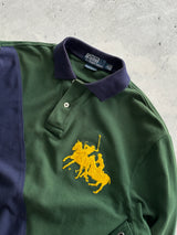 90's Ralph Lauren Diagonal Stripe Long Sleeve Polo Shirt (M)