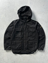 Barbour International Wax delta Zip Up hooded Jacket (L)
