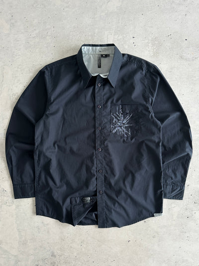 00's Oakley embroidered logo Graphic Long Sleeve Shirt (M)