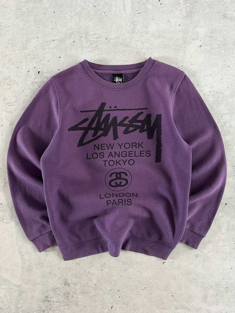 Stussy World Tour Heavyweight Crewneck Sweatshirt (S)