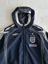 90's England Umbro Zip Up Hooded Jacket (L)