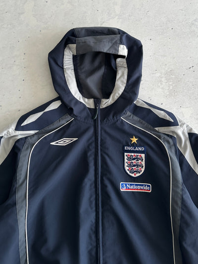 90's England Umbro Zip Up Hooded Jacket (L)