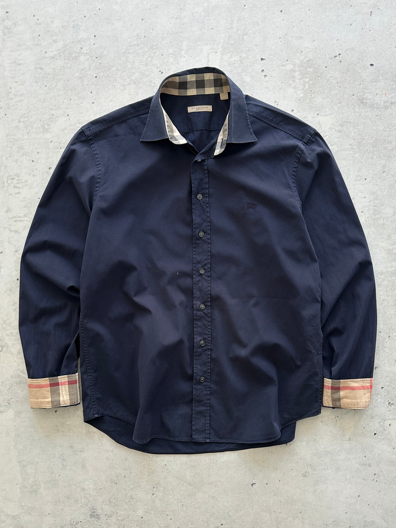 00's Burberry Brit Nova Check Long Sleeve Shirt (M)