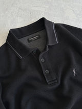 00's YSL Embroidered Logo ribbed Heavyweight Sweatshirt (XXL)