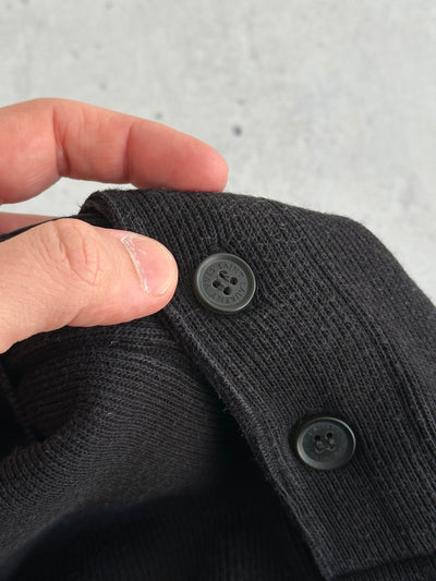 00's YSL Embroidered Logo ribbed Heavyweight Sweatshirt (XXL)