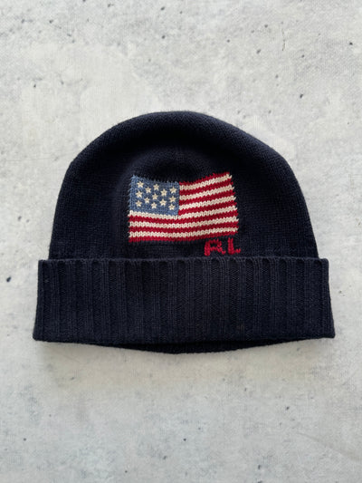 Ralph Lauren USA Flag Knit Beanie (One Size)