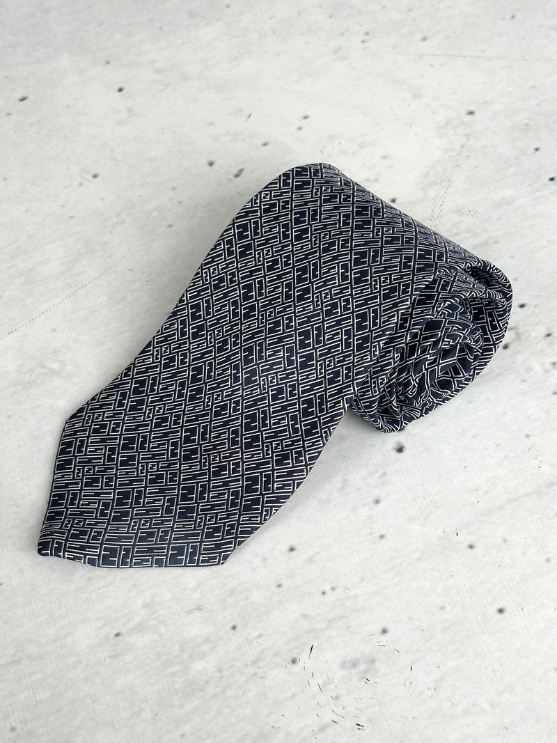 Vintage Fendi Silk Patterned Tie (One Size)