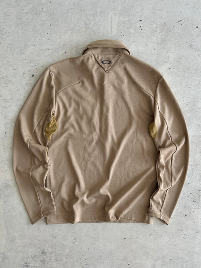 00's Oakley Multi Zip Long Sleeve Polo Shirt (M)