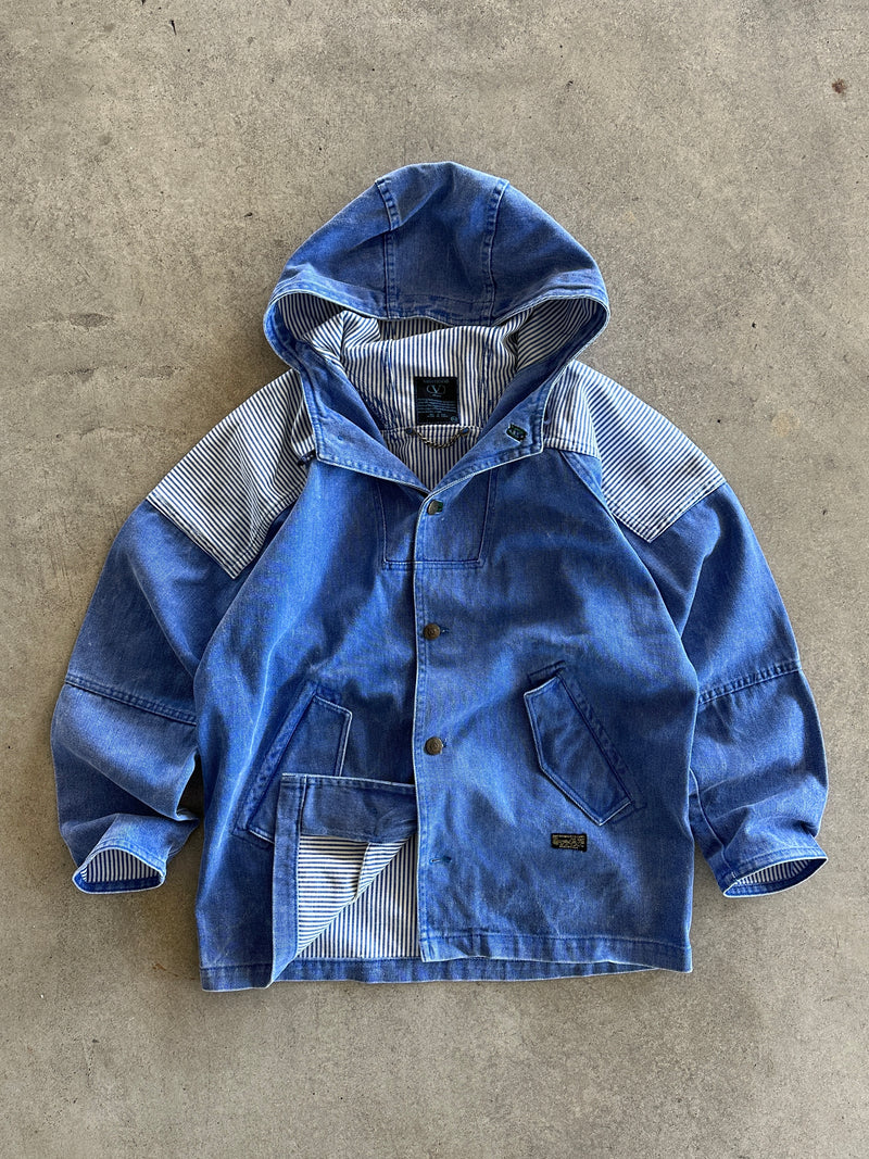 90's Valentino US coast squadrons Embroidered Denim Jacket (XL)