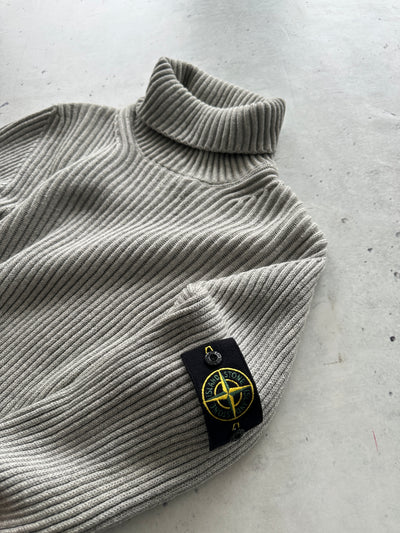 AW/11 Stone Island Chunky Wool Knit Turtle Neck Jumper (S)