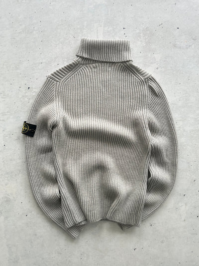 AW/11 Stone Island Chunky Wool Knit Turtle Neck Jumper (S)