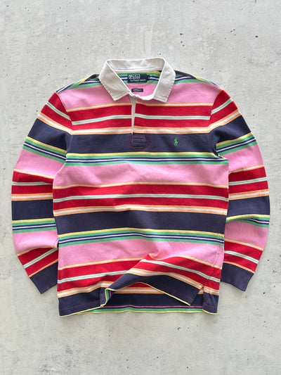 Vintage Ralph Lauren Heavyweight Stripe Rugby Shirt (M)