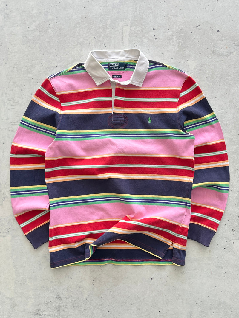 Vintage Ralph Lauren Heavyweight Stripe Rugby Shirt (M)
